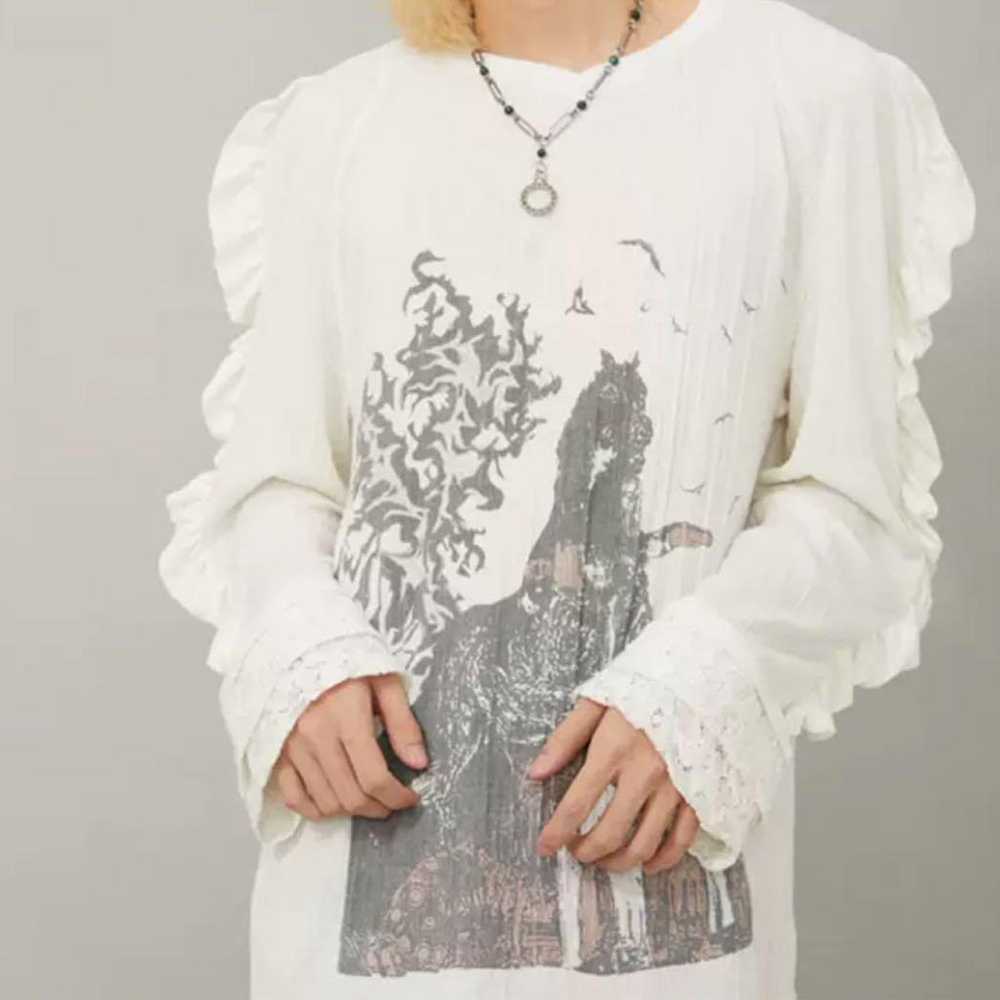 Y2K gal fairy grunge lace 00s long sleeve - image 4