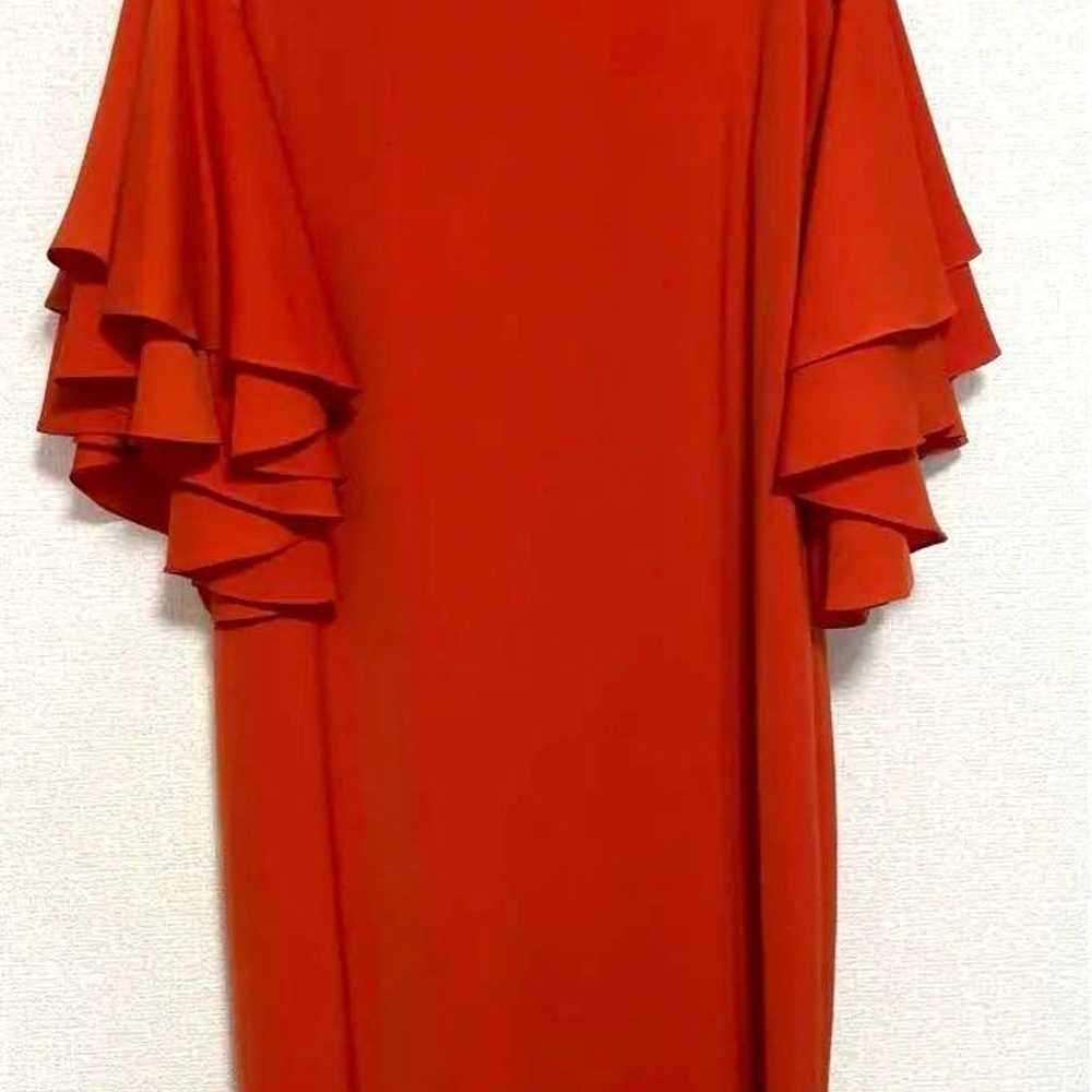 Orange Vermilion Sleeve Frill Dress - image 1