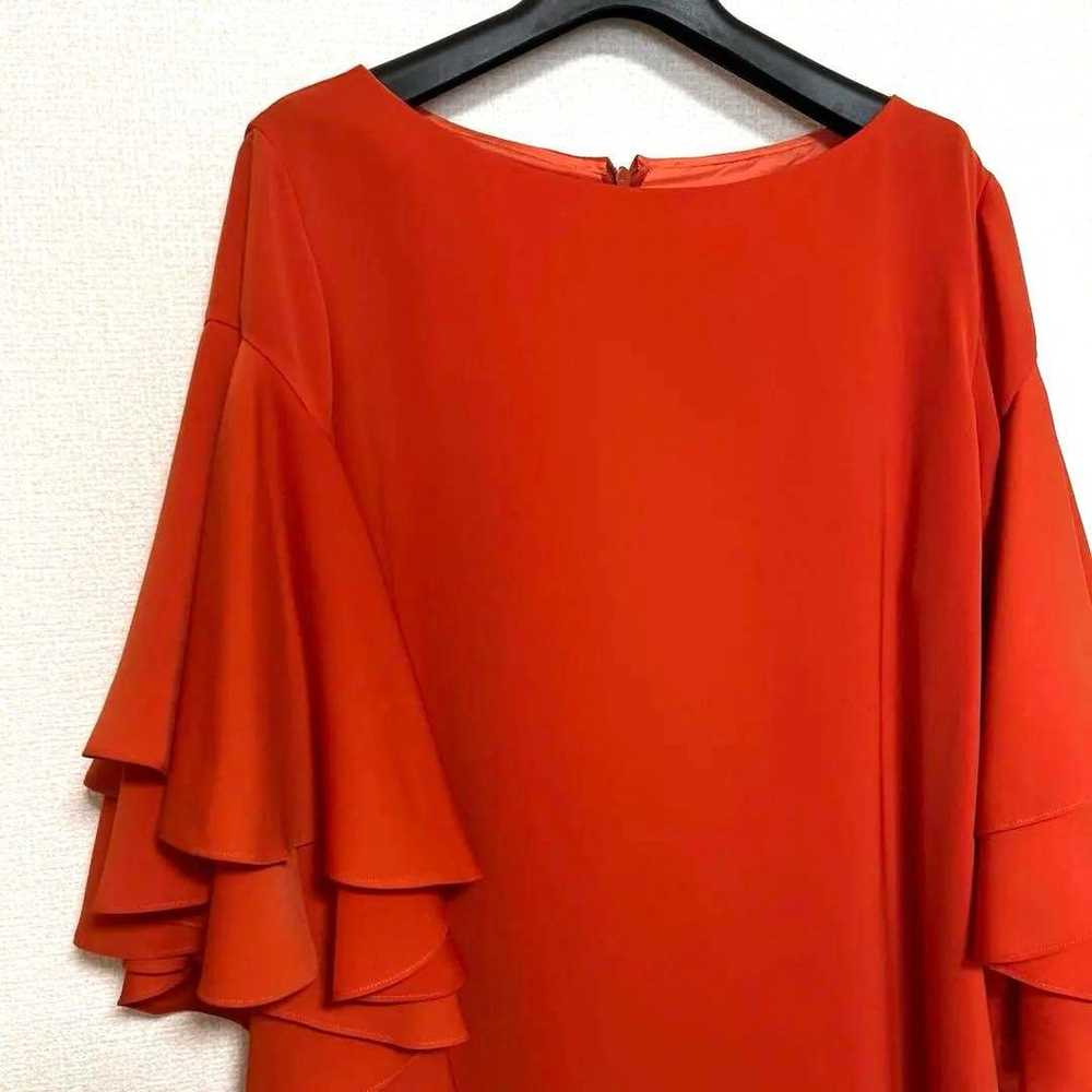 Orange Vermilion Sleeve Frill Dress - image 2