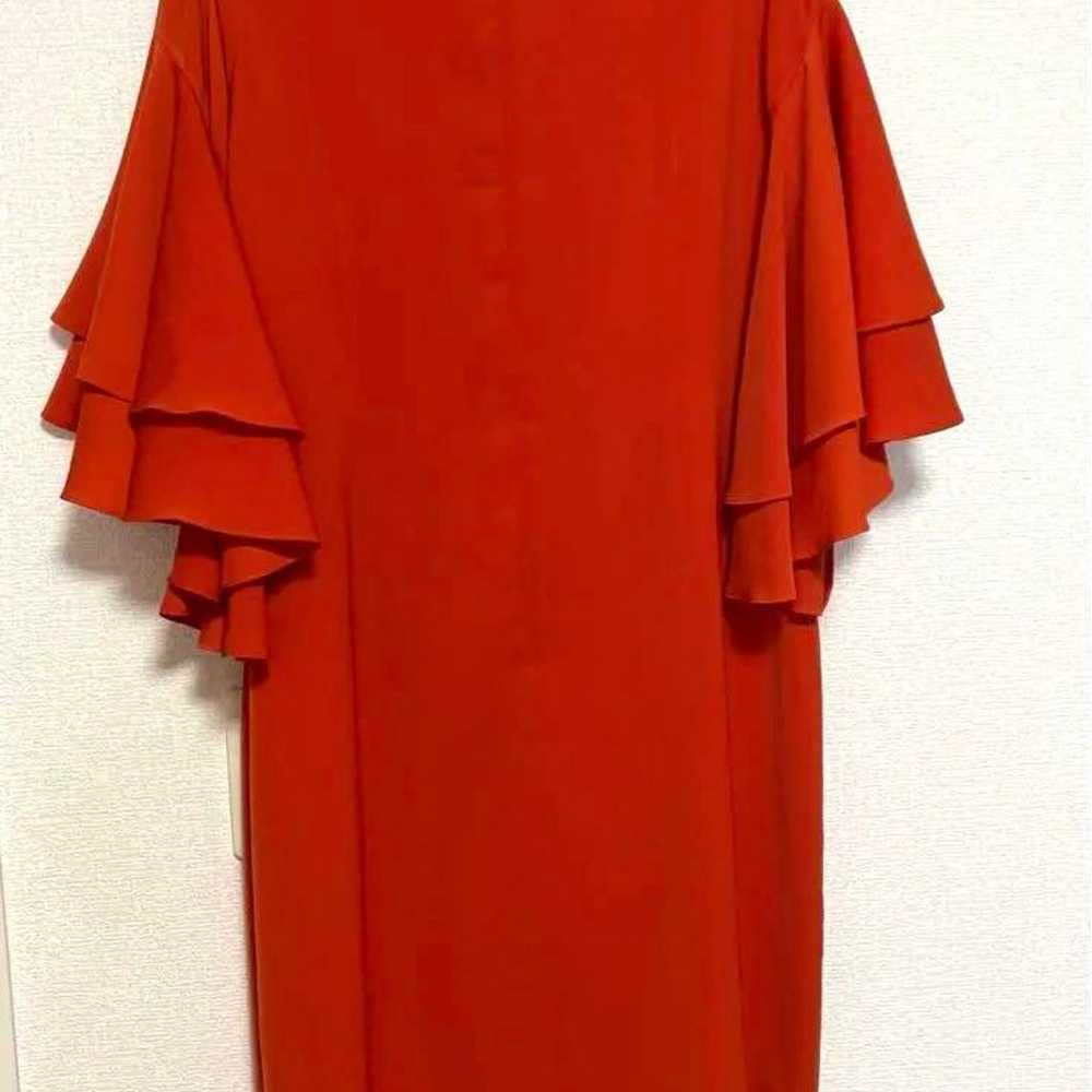 Orange Vermilion Sleeve Frill Dress - image 4