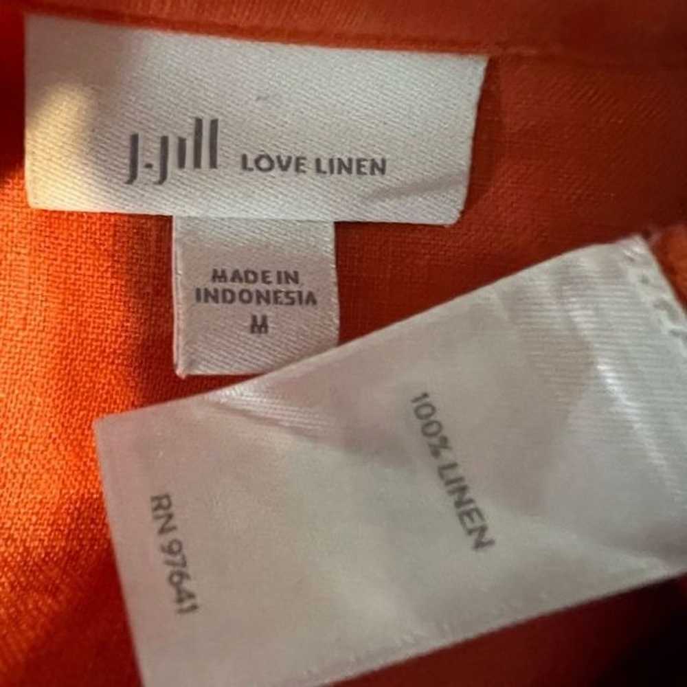 J. Jill Love Linen dress Med orange short sleeve … - image 5