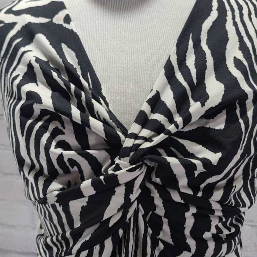 Sharon Max V neck Tank Top Knee Length Zebra Prin… - image 10