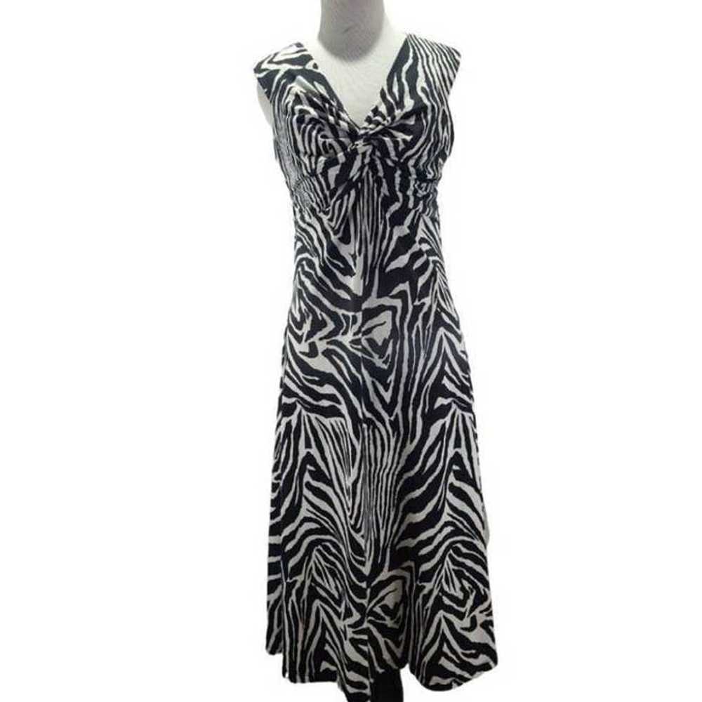 Sharon Max V neck Tank Top Knee Length Zebra Prin… - image 2