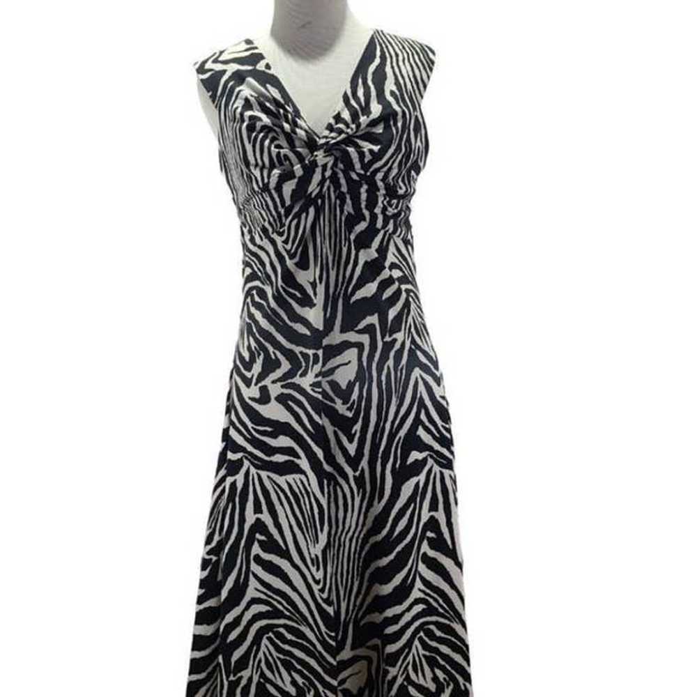 Sharon Max V neck Tank Top Knee Length Zebra Prin… - image 4