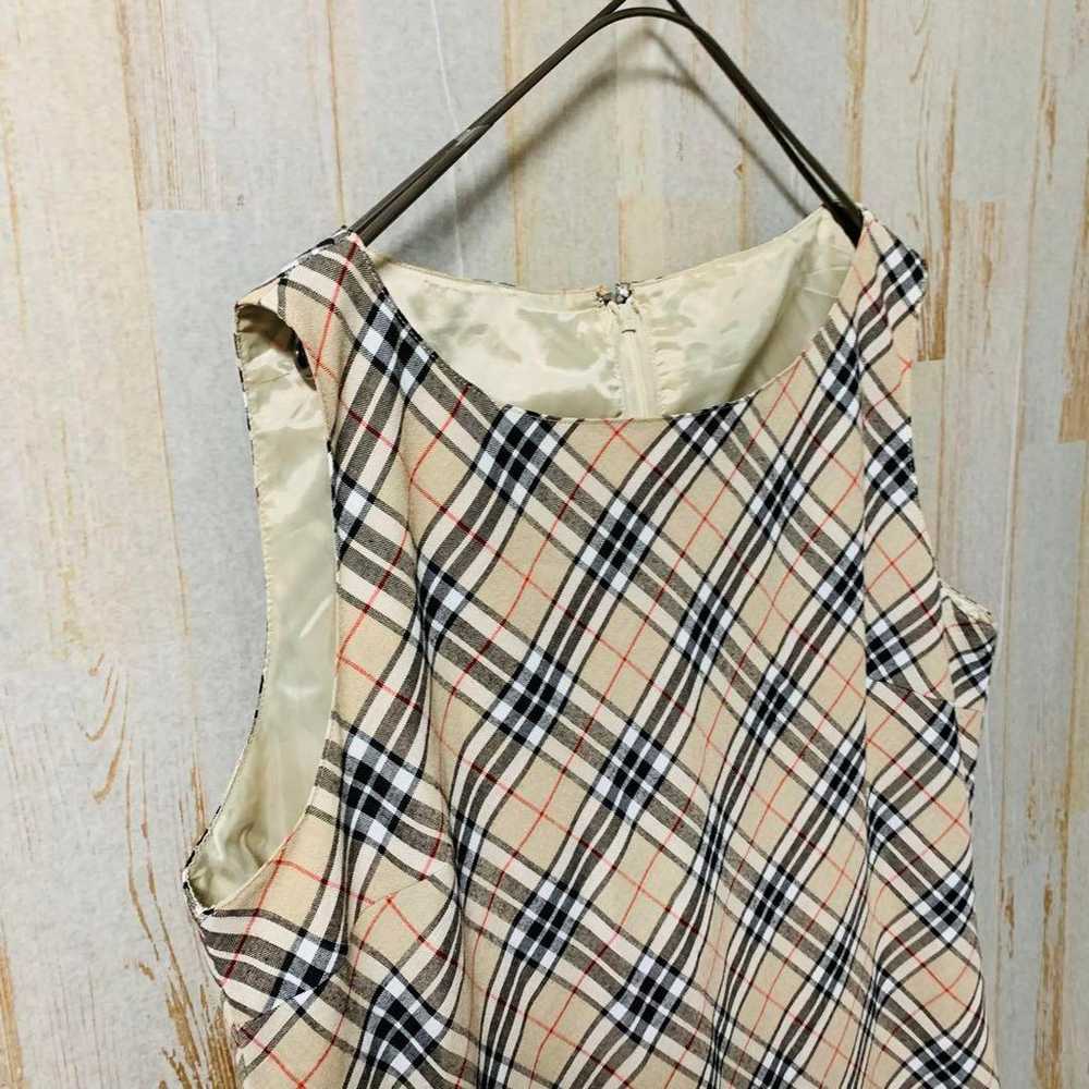 Checked Pattern Sleeveless Dress - image 2