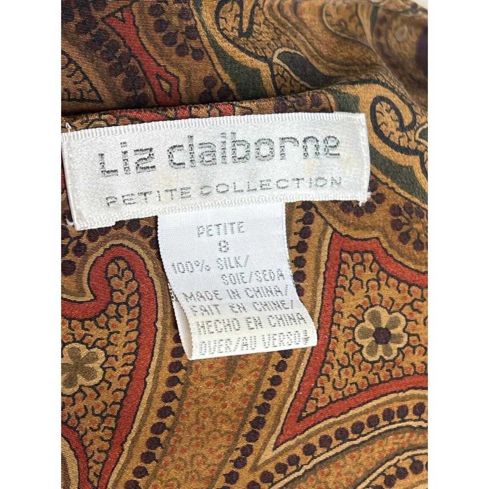 Vintage 90s Liz Claiborne Size 4 Petite Brown Sil… - image 6