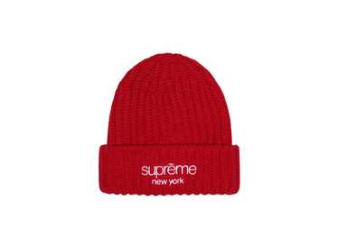 Supreme Classic Logo Chunky Ribbed Beanie "Red" U… - image 1