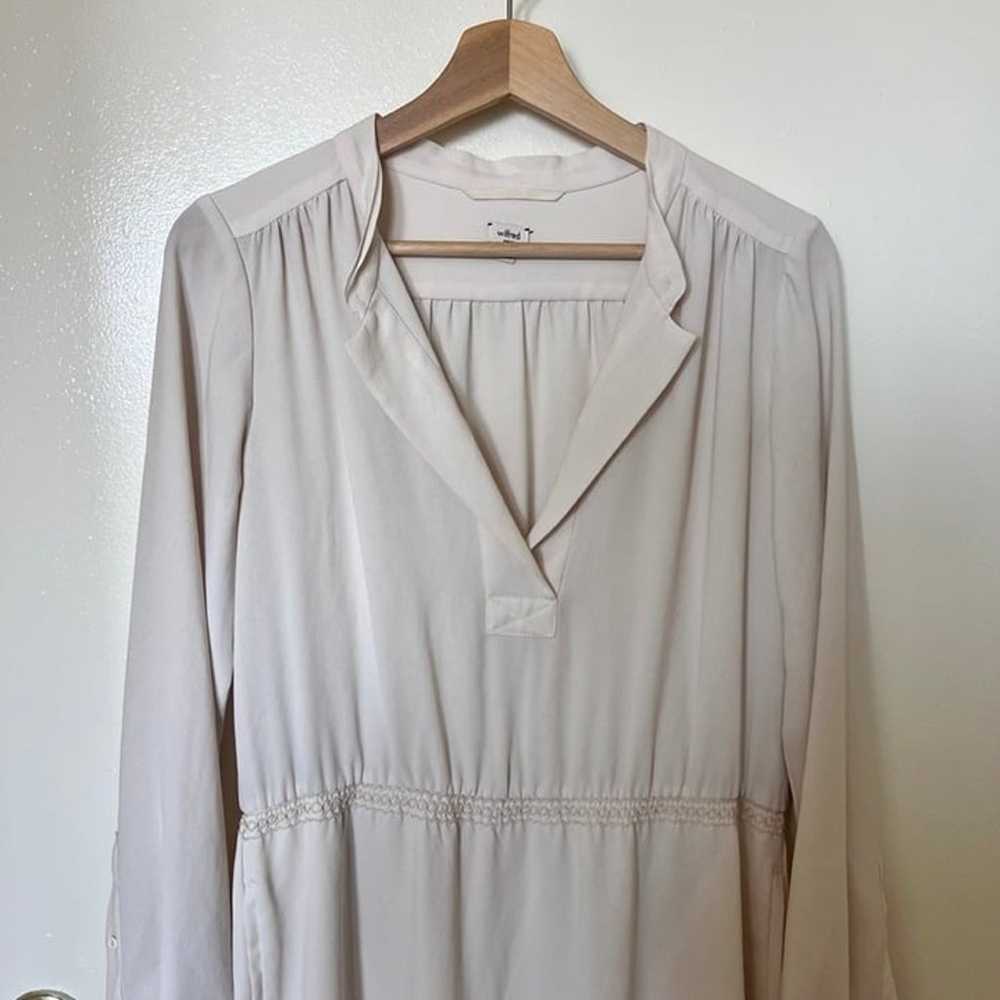 Aritzia Wilfred Beige Long Sleeve Mini Dress S - image 3