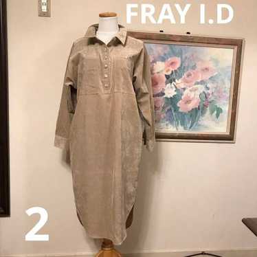 FRAY I.D Beige Corduroy Shirt Dress - image 1