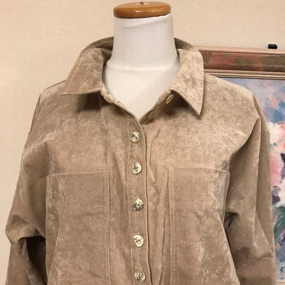 FRAY I.D Beige Corduroy Shirt Dress - image 2