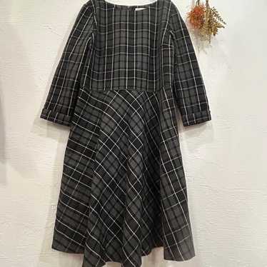 【anySIS】Beautiful Condition Check Flare Dress Gir… - image 1