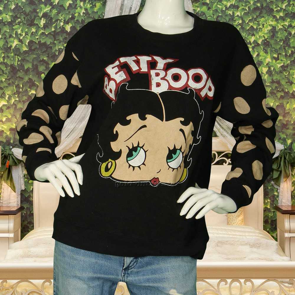 Other Betty Boop Polka Dot Crewneck Pullover Jump… - image 1