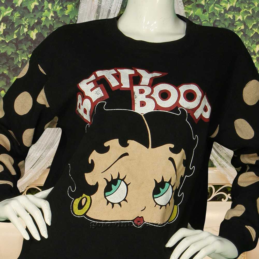 Other Betty Boop Polka Dot Crewneck Pullover Jump… - image 5