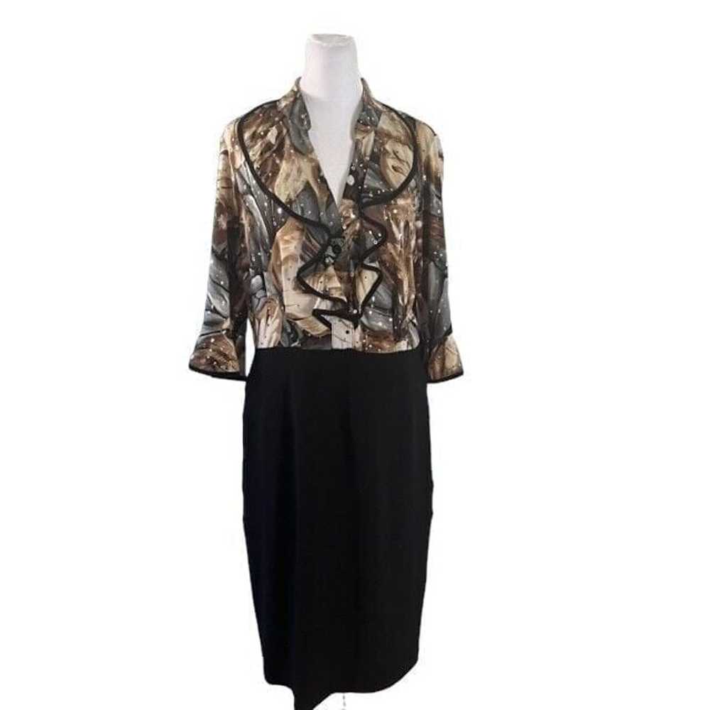 Frank Lyman Ruffle Lapel Pencil Skirt Dress Size … - image 1