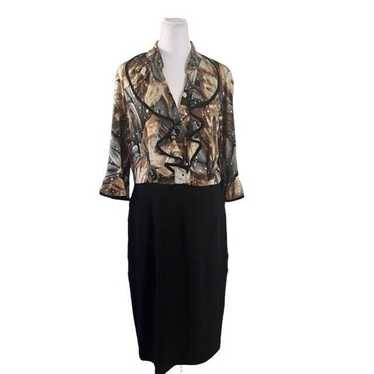 Frank Lyman Ruffle Lapel Pencil Skirt Dress Size … - image 1