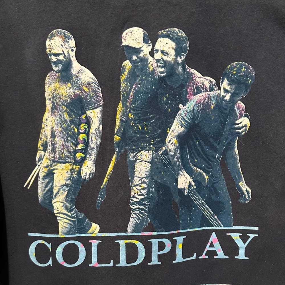 COLDPLAY tshirt Upcycled flannel shirt 1X. - image 2