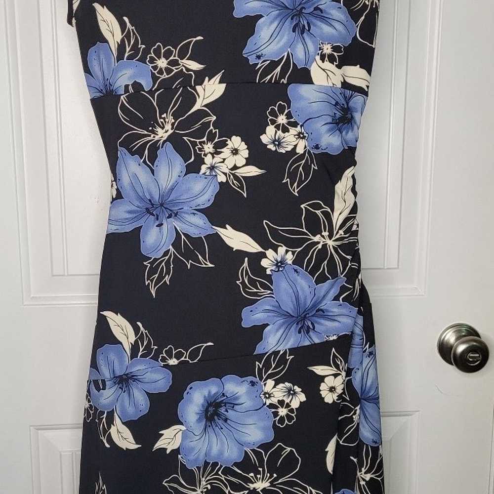 Y2K Vintage 90s Byer Too Black and Blue Floral Su… - image 4