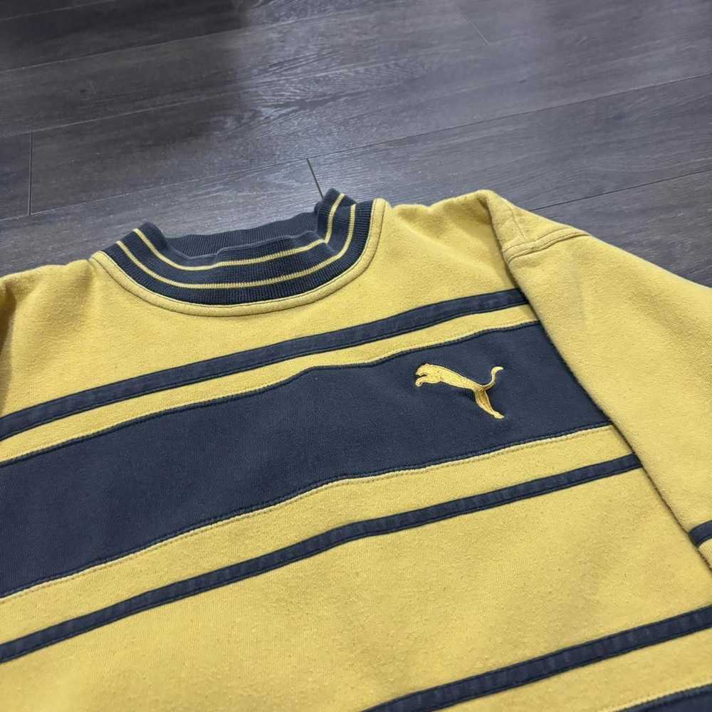 Puma vintage puma striped crewneck sweatshirt 90s… - image 1