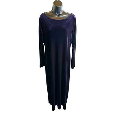 Vintage Max Studio Purple Velvet Maxi Dress Made … - image 1