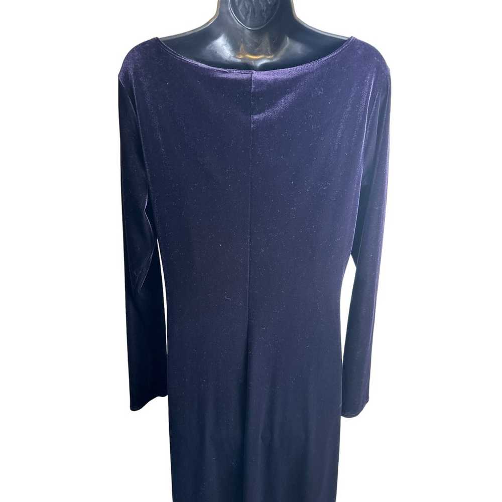 Vintage Max Studio Purple Velvet Maxi Dress Made … - image 3