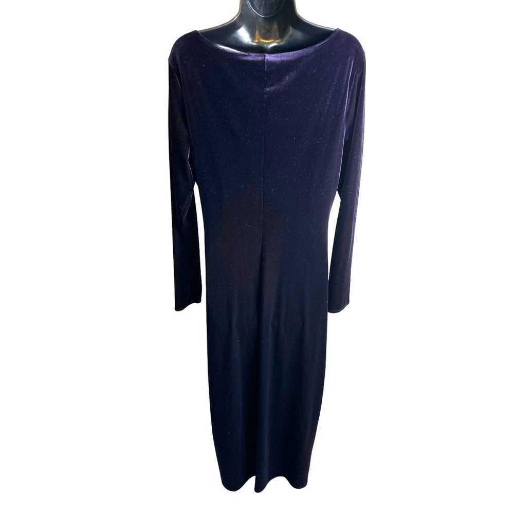 Vintage Max Studio Purple Velvet Maxi Dress Made … - image 4