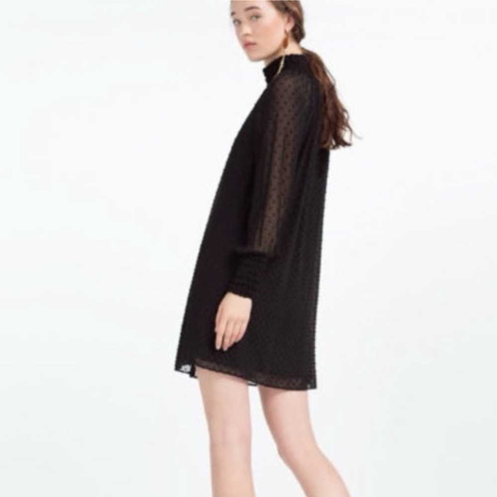 Zara black dress with mesh arms L - image 2