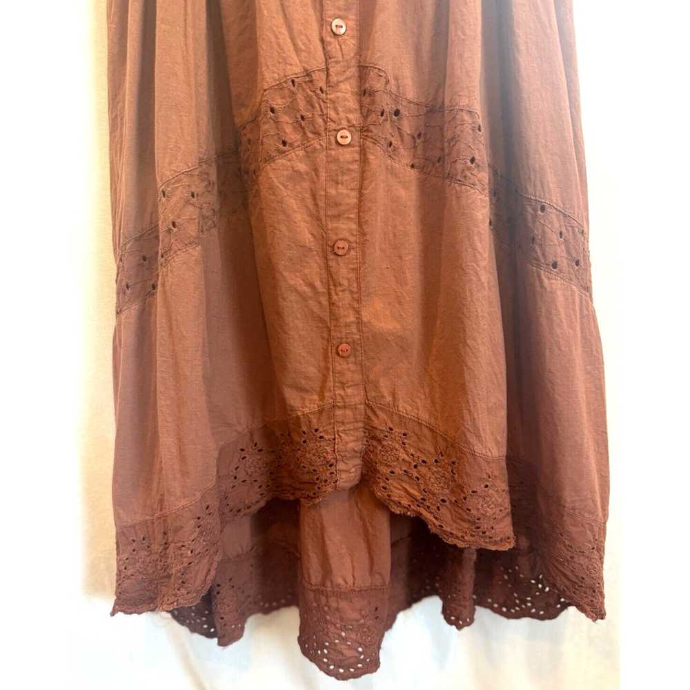 J Gee Dress XL Maxi Boho Cottage Eyelet Embroider… - image 8