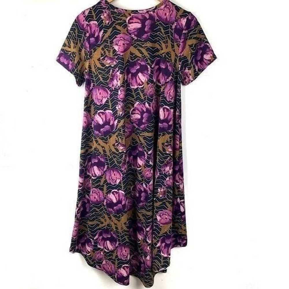 LuLaRoe Black Geo Herringbone Purple Gold Floral … - image 3