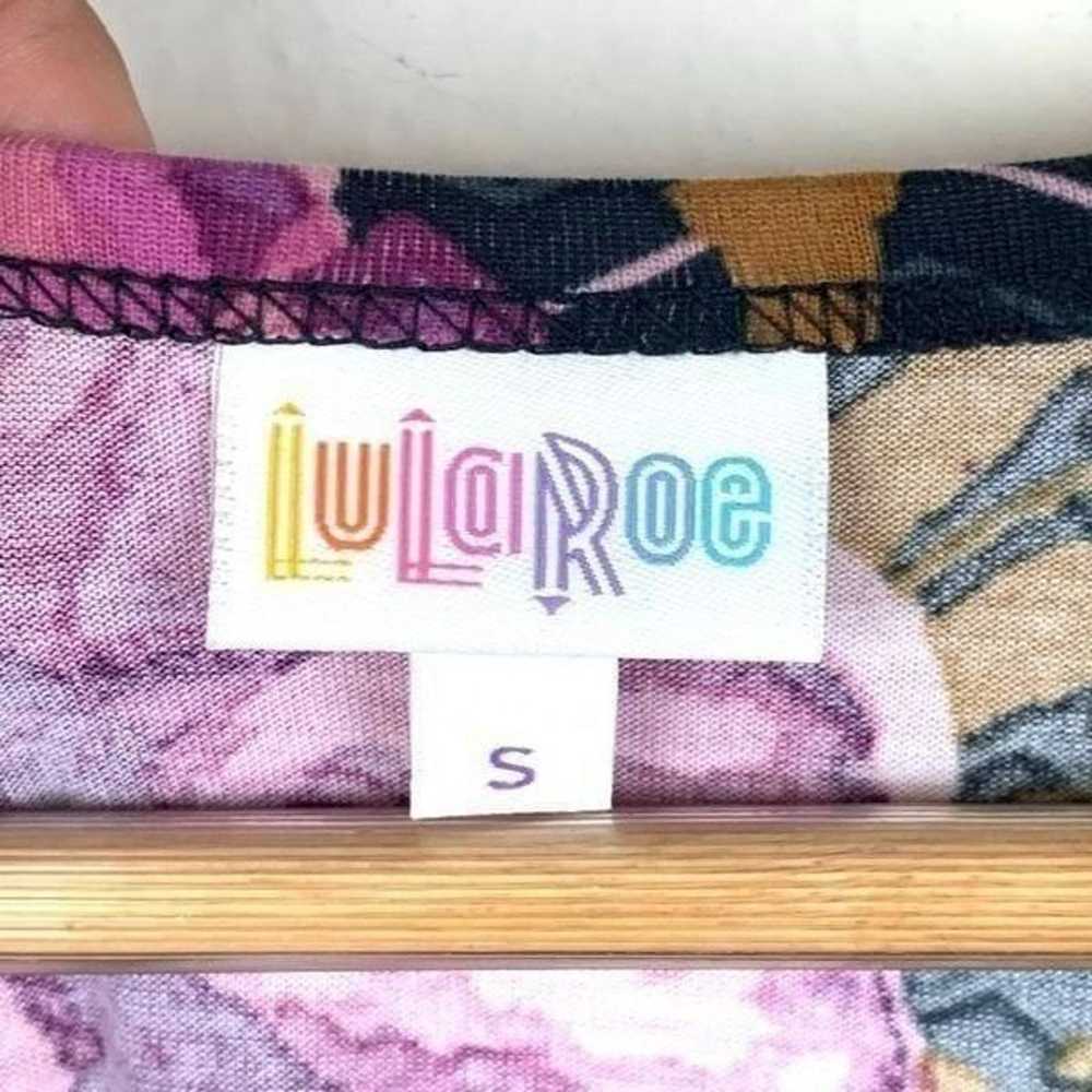 LuLaRoe Black Geo Herringbone Purple Gold Floral … - image 4