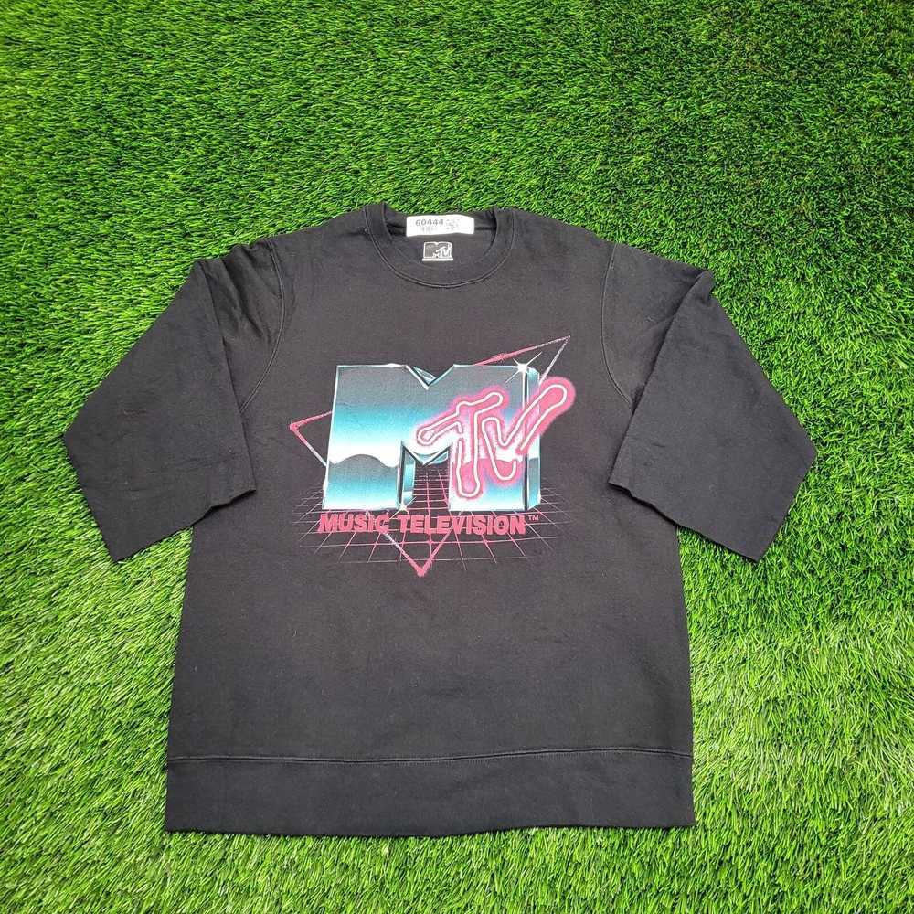 Mtv MTV Neon-Lights Sweatshirt Small 19x24 Black - image 1