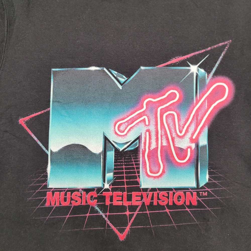 Mtv MTV Neon-Lights Sweatshirt Small 19x24 Black - image 8