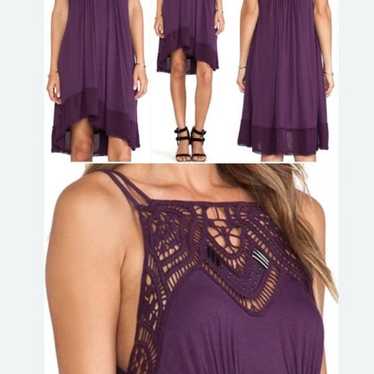 Free People Purple crochet/beaded dress- SMALL