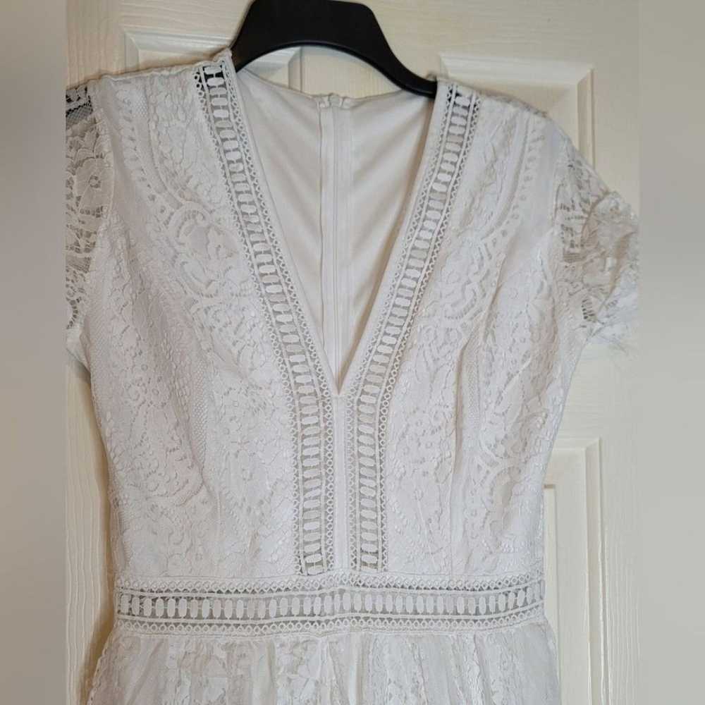 White Lace Maxi Dress - image 3