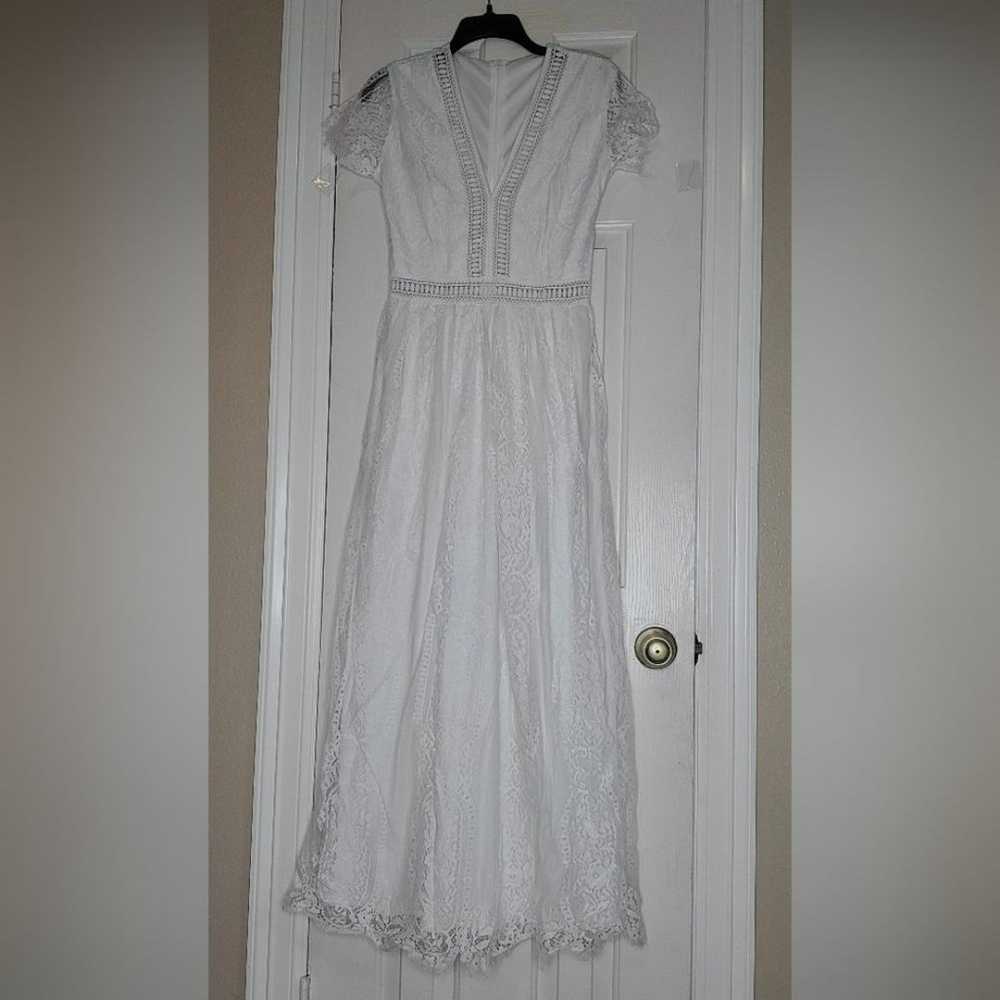 White Lace Maxi Dress - image 4