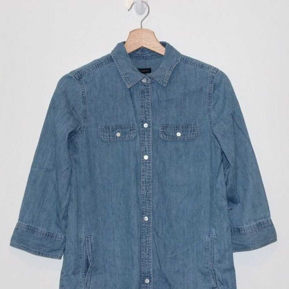 Talbots Blue 100% Cotton Blend Button Down Denim … - image 3