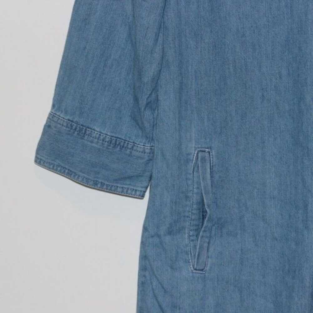 Talbots Blue 100% Cotton Blend Button Down Denim … - image 6