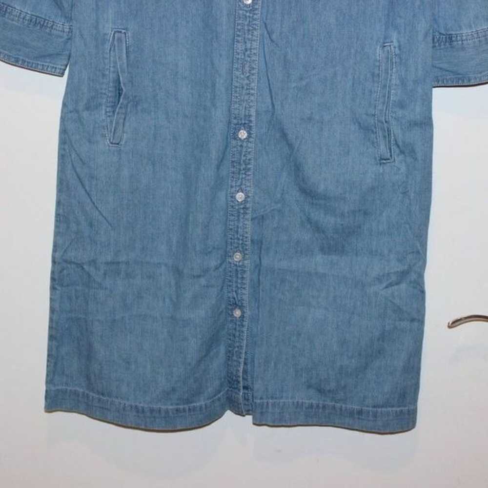 Talbots Blue 100% Cotton Blend Button Down Denim … - image 7