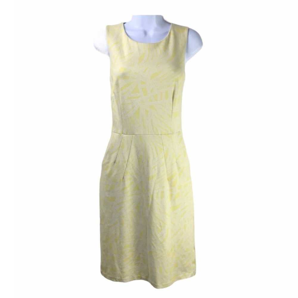 Lands End Sheath Dress Yellow Pockets 6 - image 1