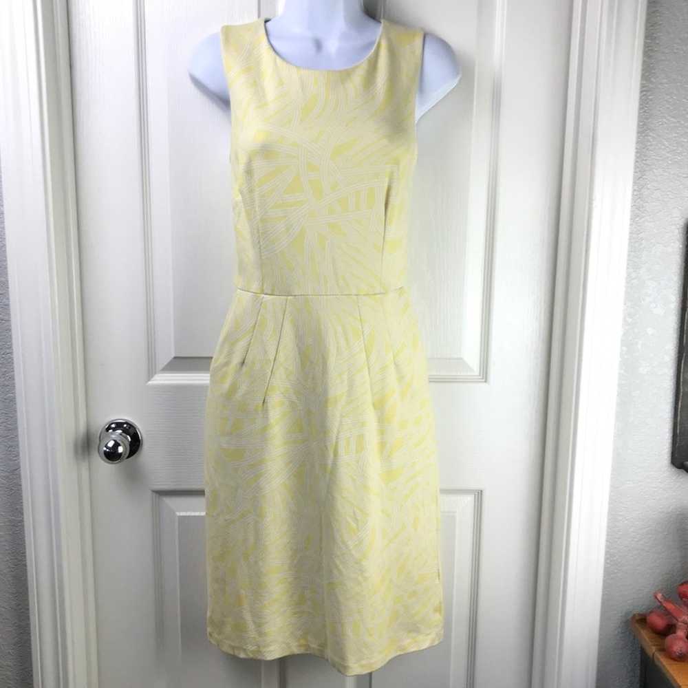 Lands End Sheath Dress Yellow Pockets 6 - image 4