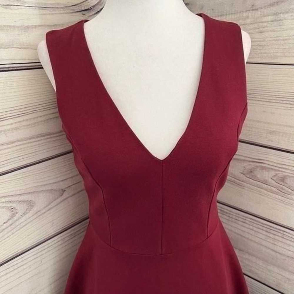 Lulus Burgundy V Neck Skater Dress - image 3