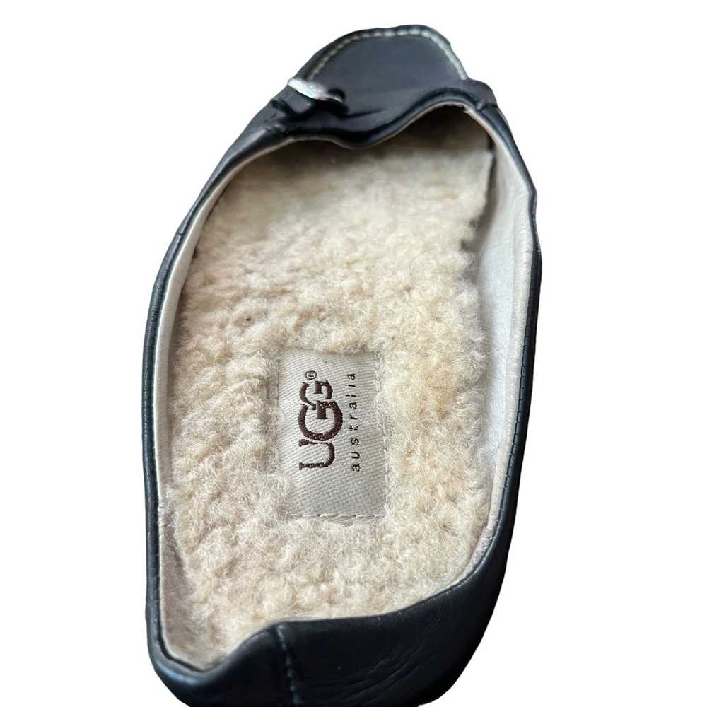 Ugg Ugg Australia Sherpa Lined Black Leather Slip… - image 2