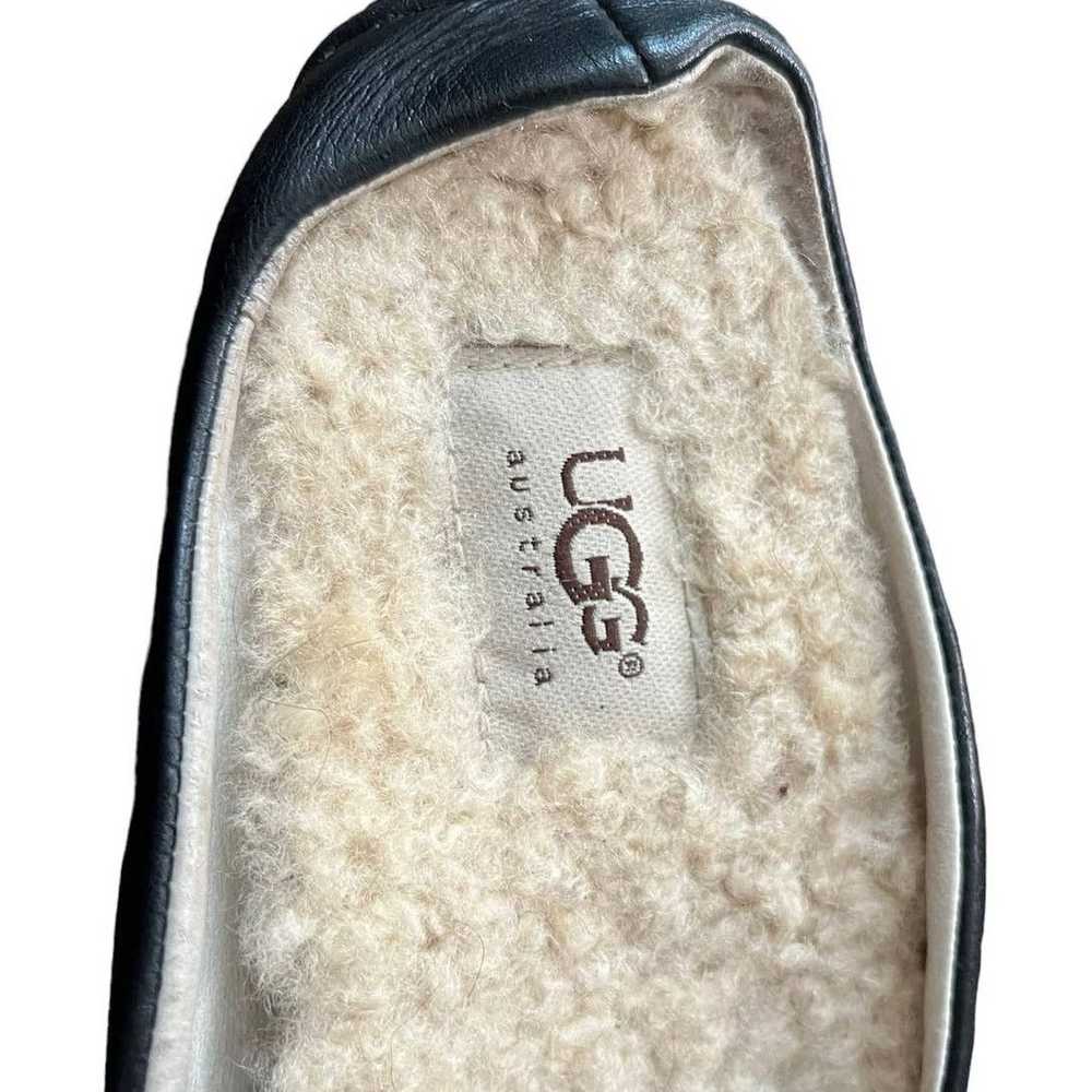 Ugg Ugg Australia Sherpa Lined Black Leather Slip… - image 5