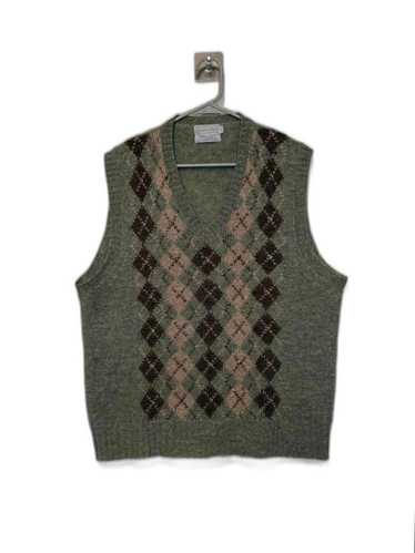 Designer Vintage 90s 80s Classic Argyle Wool Knit 