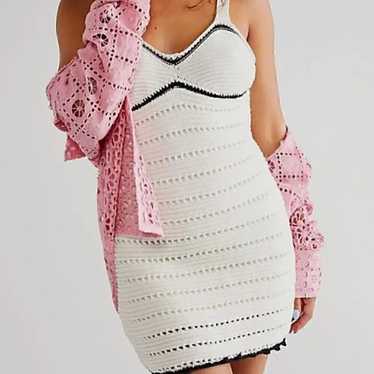 Free People Devvy Crochet Dress Off-White and Bla… - image 1