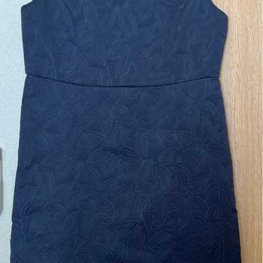 Talbots Navy Floral Embroidered Sleeveless Dress