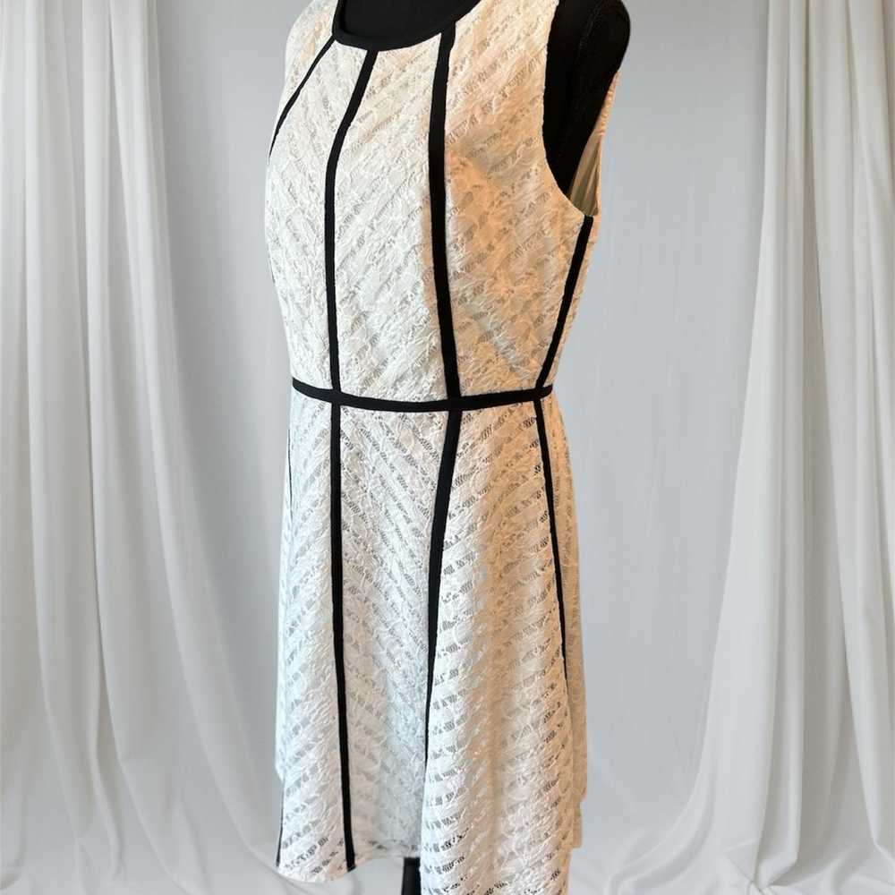 Antonio Melani White Lace Black Piping Sleeveless… - image 2