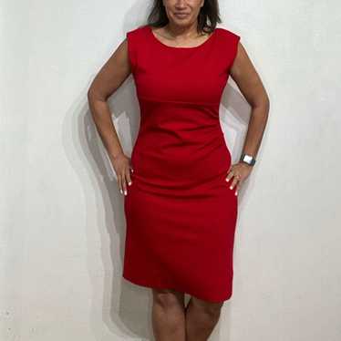 Boston Proper Red Midi Sheath Dress Sz 10