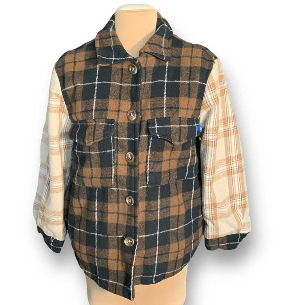 Hurley Hurley Mixed Plaid Shacket Black Brown Cre… - image 12