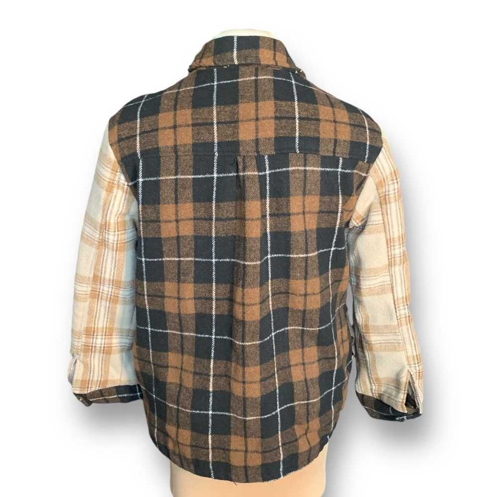 Hurley Hurley Mixed Plaid Shacket Black Brown Cre… - image 5