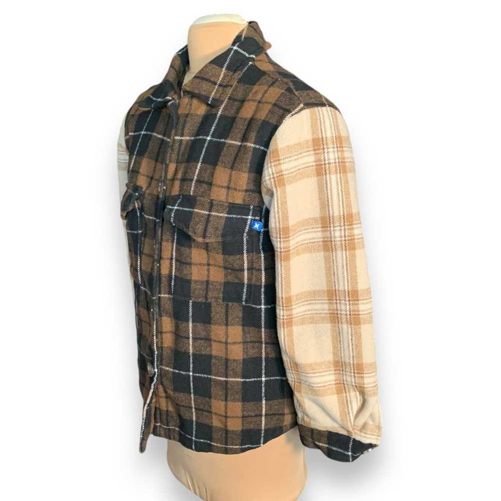 Hurley Hurley Mixed Plaid Shacket Black Brown Cre… - image 6